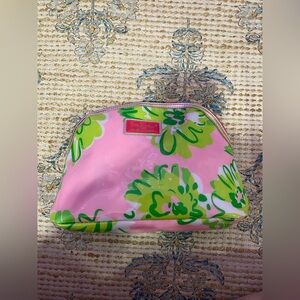Lilly Pulitzer Pink and Green Floral Pouch